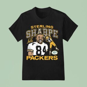 Sterling Sharpe Green Bay Packers Football Signature T Shirt
