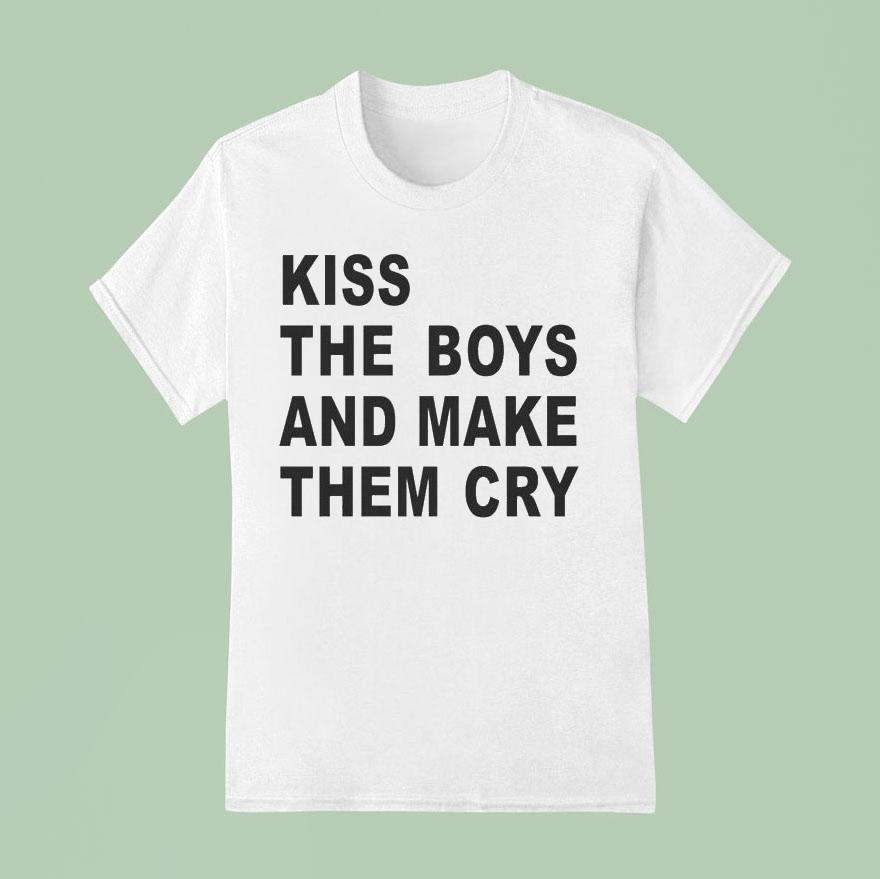 Sydney Sweeney Wearing Kiss The Boys And Make Them Cry T Shirt