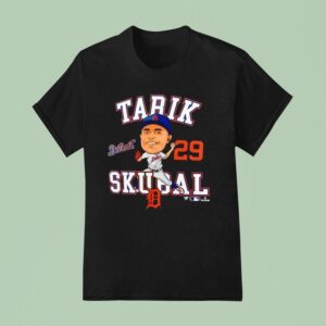 Tarik Skubal Detroit Tigers Hometown Caricature Player T Shirt