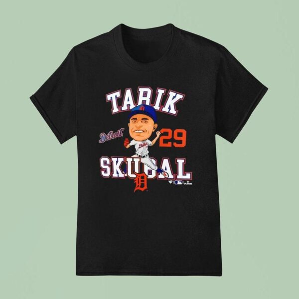 Tarik Skubal Detroit Tigers Hometown Caricature Player T Shirt