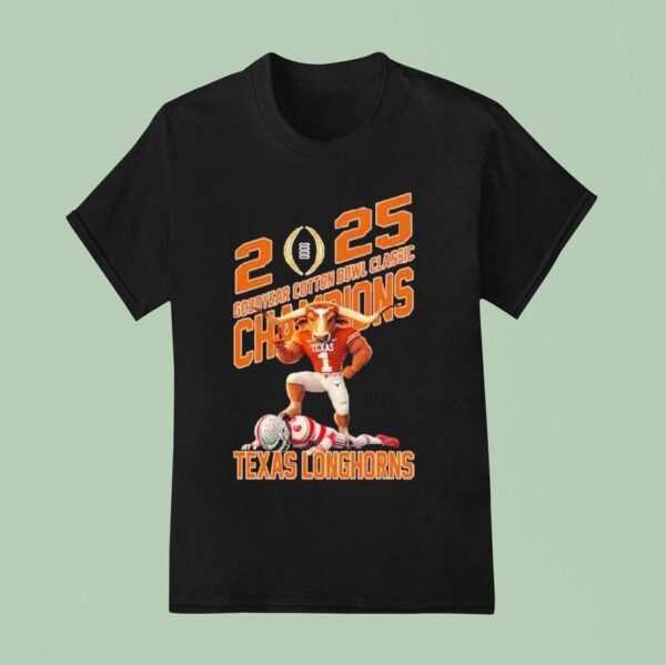 Texas Longhorns Defeat Ohio State Buckeyes Mascot Goodyear Cotton Bowl Classic Champions Ncaa Bowl Games Season T Shirt