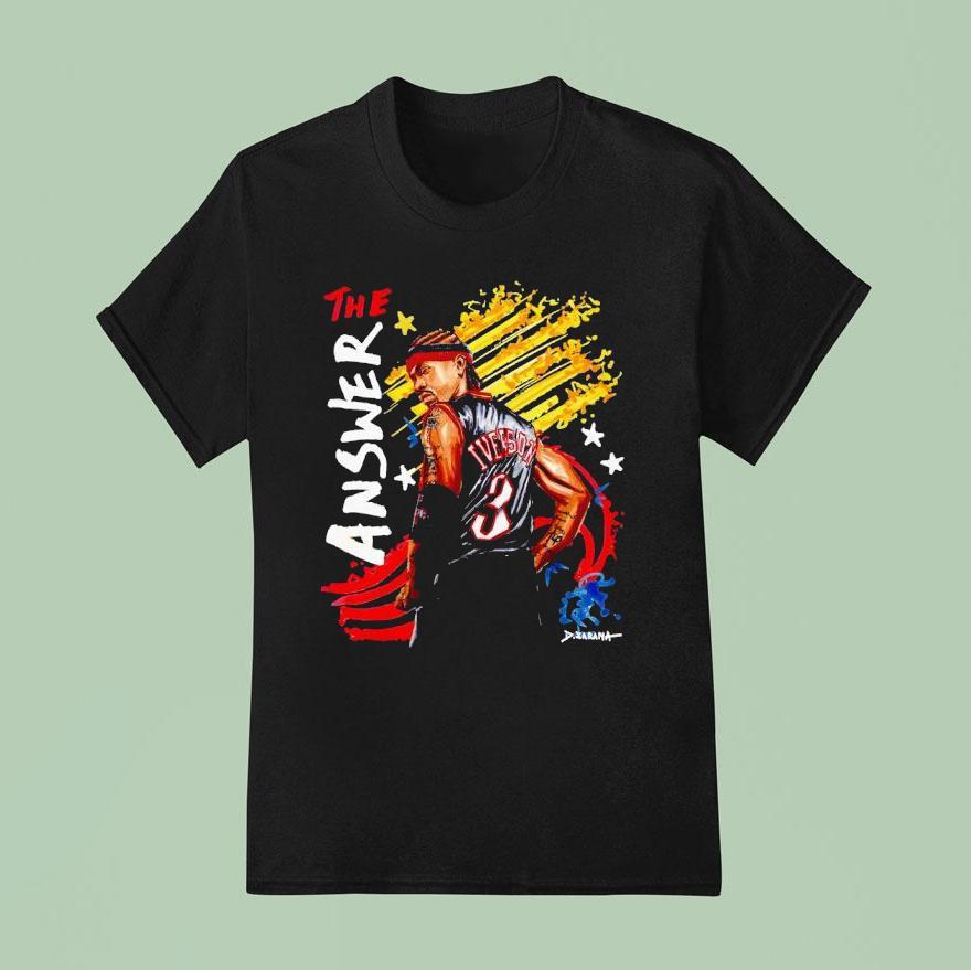 The Answer Allen Iverson Nba Philadelphia Ers Basketball T Shirt
