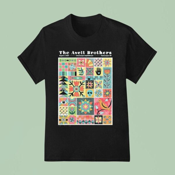 The Avett Brothers At Chautauqua Amphitheater In Chautauqua Ny On August Patchwork Folk T Shirt