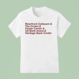 The Big Arena On The River And Riverfront Coliseum And The Crown And Firstar Center And Us Bank Arena And Heritage Bank Center T Shirt