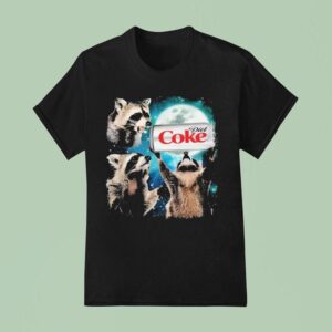 Three Raccoons Diet Coke Moon T Shirt