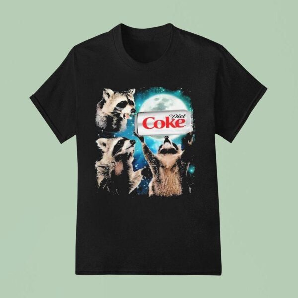 Three Raccoons Diet Coke Moon T Shirt