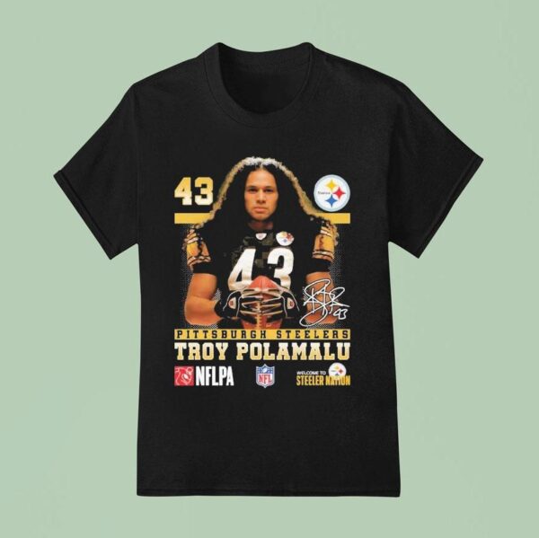 Troy Polamalu Pittsburgh Slers Welcome To Sler Nation Nflpa Signature T Shirt