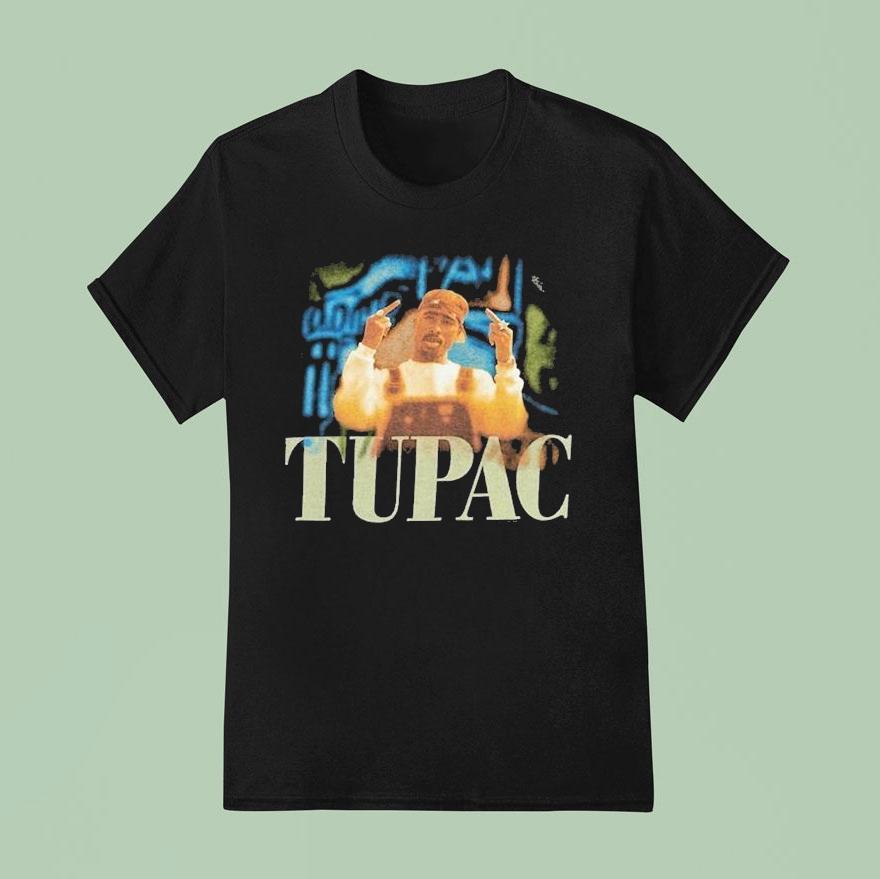 Tupac Shakur Middle Fingers T Shirt