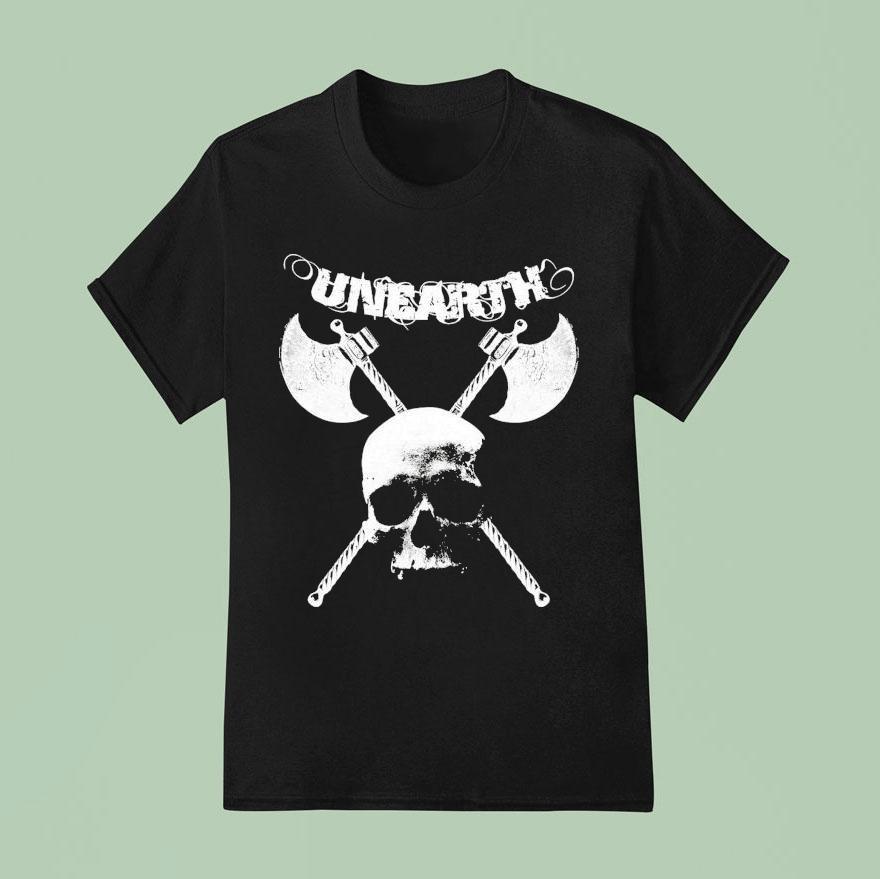 Unearth Boston Fucking Metal Skull Axe T Shirt