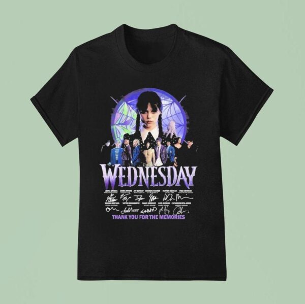 Wednesday Thank You For The Memories Signatures T Shirt