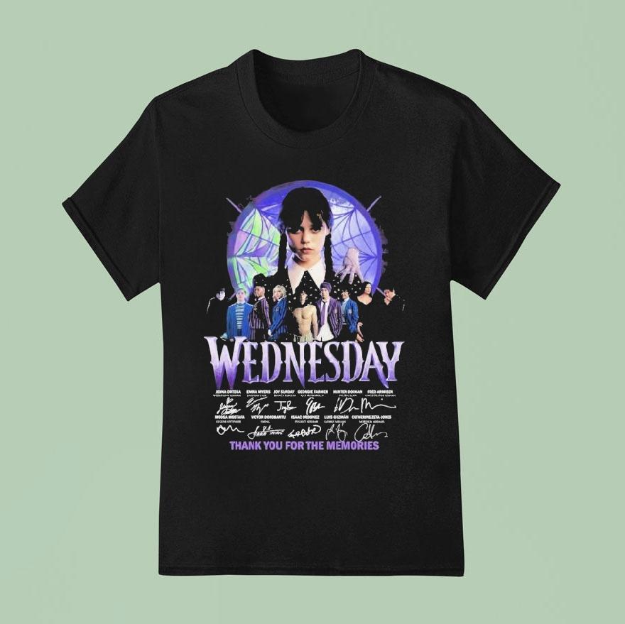 Wednesday Thank You For The Memories Signatures T Shirt