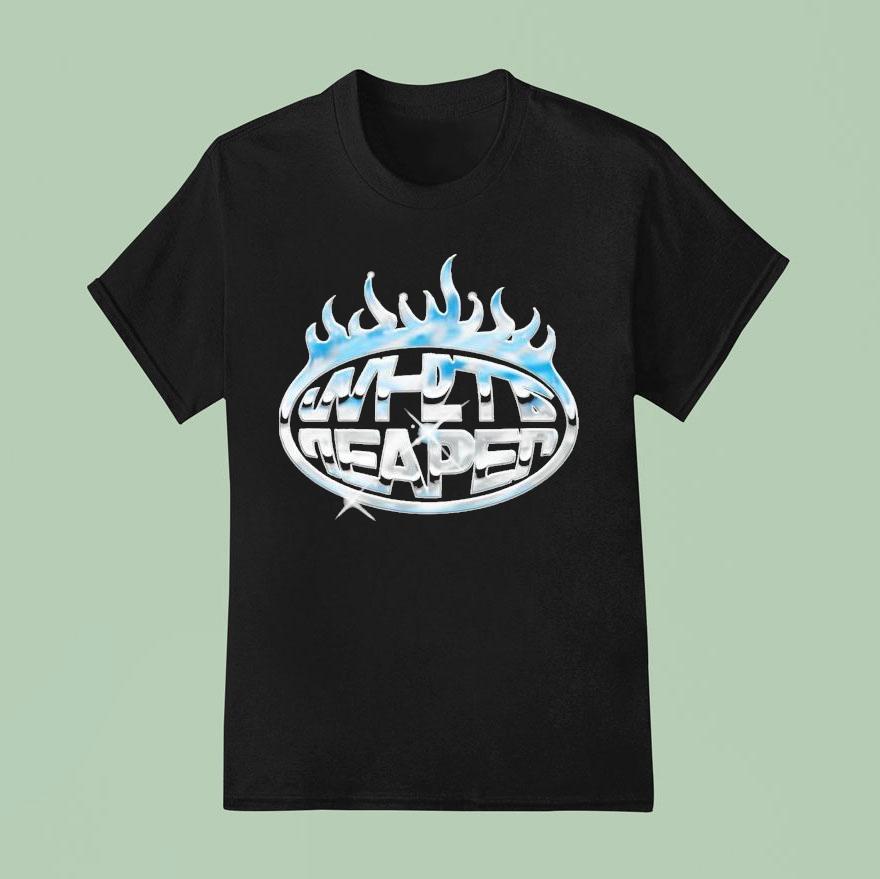 White Reaper Chrome Flame Logo T Shirt
