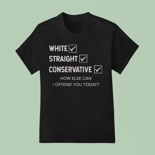 White Straight Conservative How Else Can I Offend You Today T Shirt