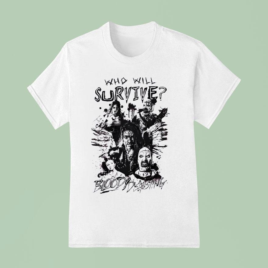 Who Will Survive Bloody Disgusting Horror Characters T Shirt
