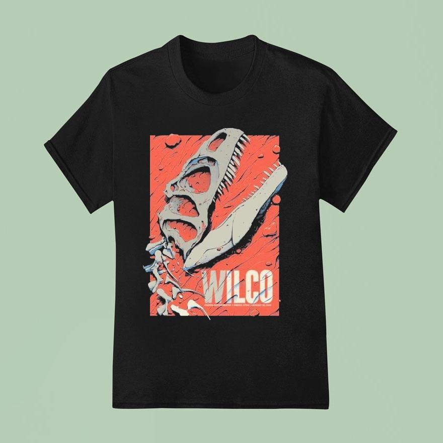 Wilco Ogden Utah At Ogden Amphitheater On August The T Rex Bones T Shirt