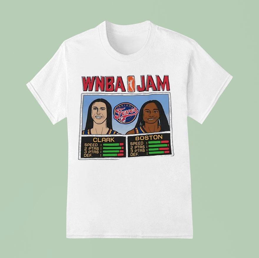 Wnba Jam Caitlin Clark And Aliyah Boston Indiana Fever Basktball T Shirt