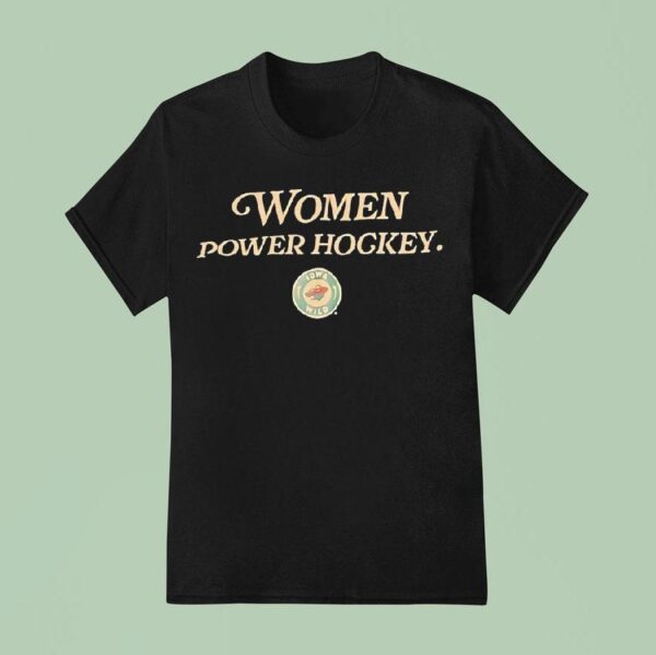 Women Power Hockey Iowa Wild Logo T Shirt