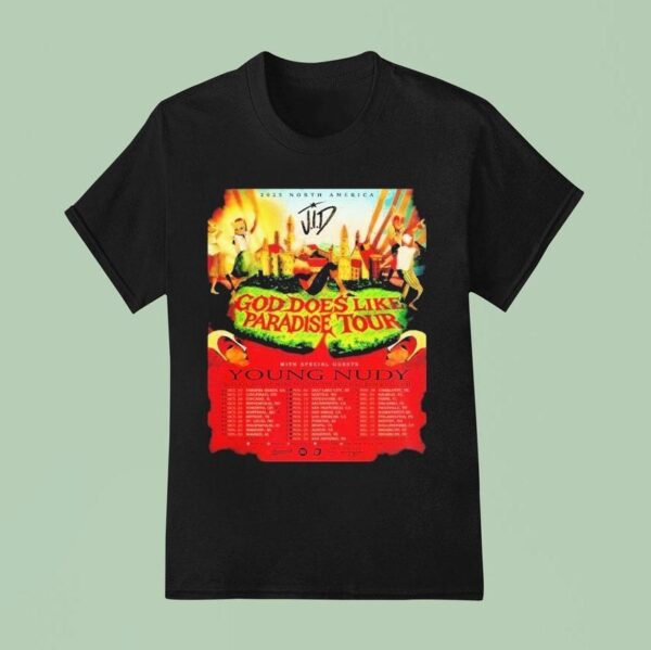 Young Nudy God Does Like Paradise Tour North America Cities Dates T Shirt