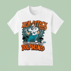 Zach Attack Thomas Miami Dolphins Cartoon T Shirt