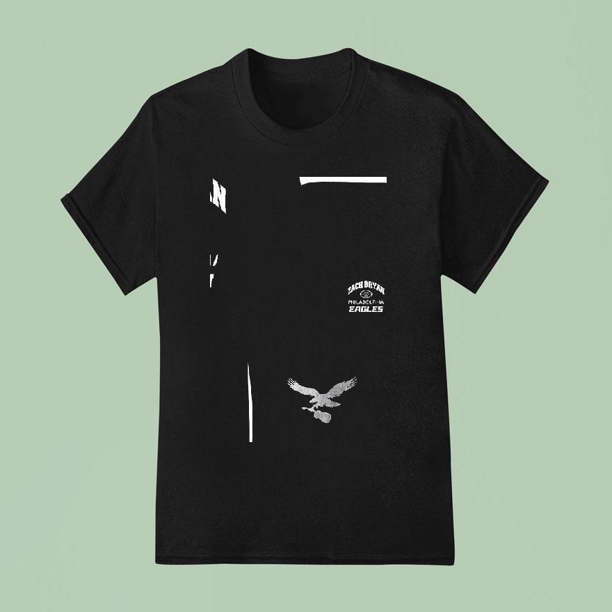 Zach Bryan X Philadelphia Eagles Logo Silhouette T Shirt