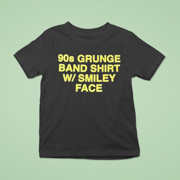 S Grunge Band W Smiley Face T Shirt