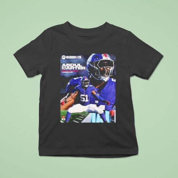 Abdul Carter New York Giants Rookie Debut Madden Nfl American Football T Shirt