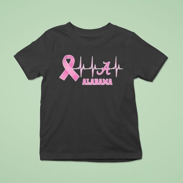 Alabama Heartbeat Pink Ribbon Breast Cancer T Shirt
