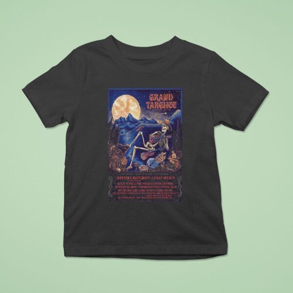 Annual Targhee Bluegrass Festival In Alta Wy Aug Th Skeleton Guitar T Shirt