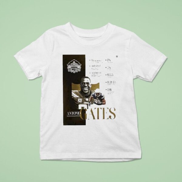 Antonio Gates Nfl Pro Football Hall Of Fame Canton Ohio Nfl Football Legend T Shirt
