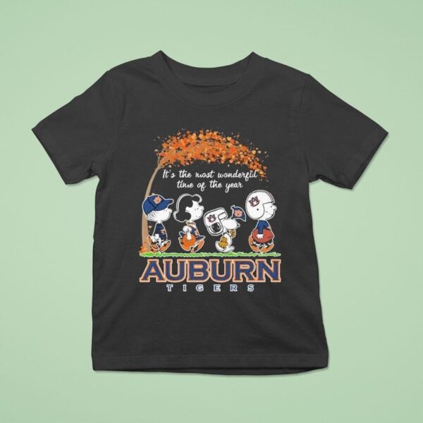 Auburn Tigers X Snoopy And The Peanuts It S The Most Wonderful Time Of The Year T Shirt