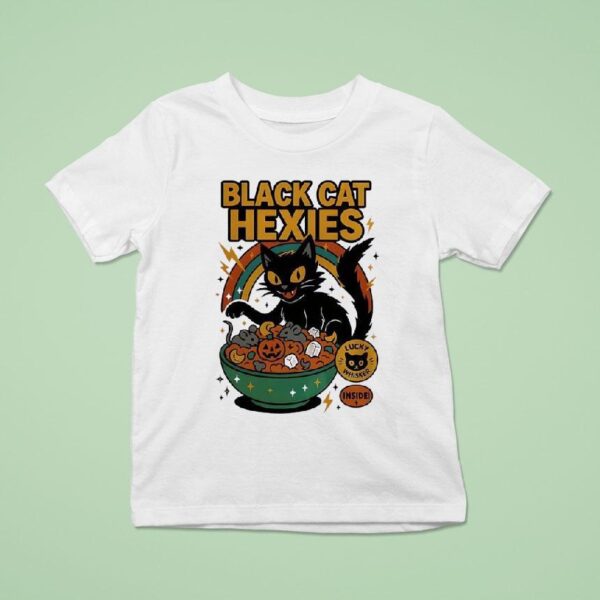 Black Cat Hexies Lucky Whisker Inside Halloween T Shirt