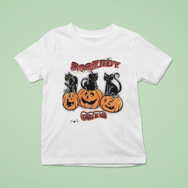 Black Cat Scaredy Cats Pumpkin Halloween T Shirt