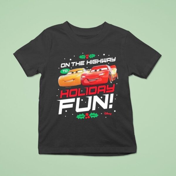 Cars On The Highway To Holiday Christmas Disney T Shirt