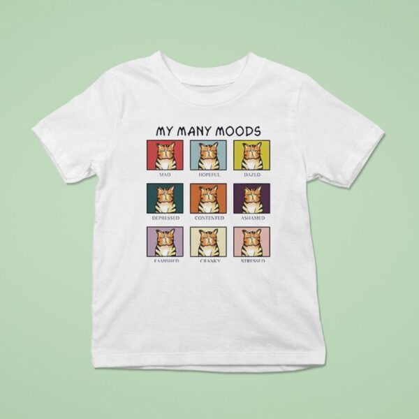 Cat My Many Moods Funny T Shirt