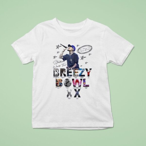 Chris Brown Breezy Bowl Xx Tour Signature T Shirt