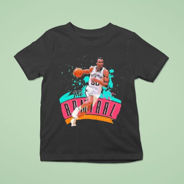 David Robinson The Admiral San Antonio Spurs Basketball Caricature T Shirt