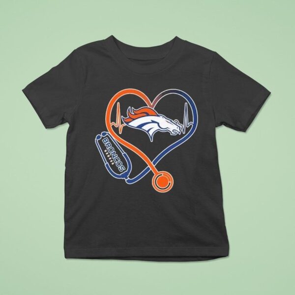 Denver Broncos Nurse Heartbeat Stethoscope T Shirt