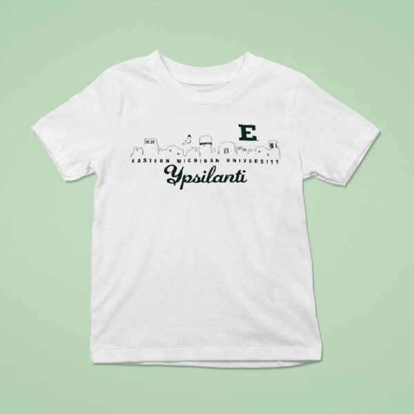 Eastern Michigan University Ypsilanti City Skyline T Shirt