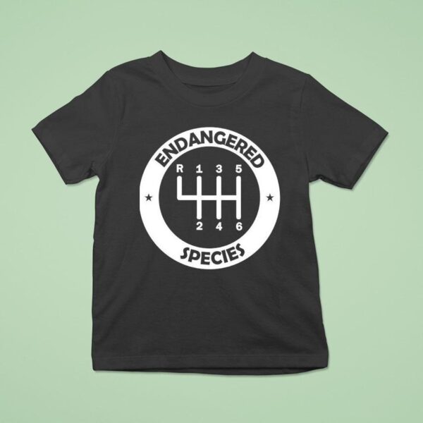 Endangered Species Manual Gearbox Stick Shift Speed Logo T Shirt