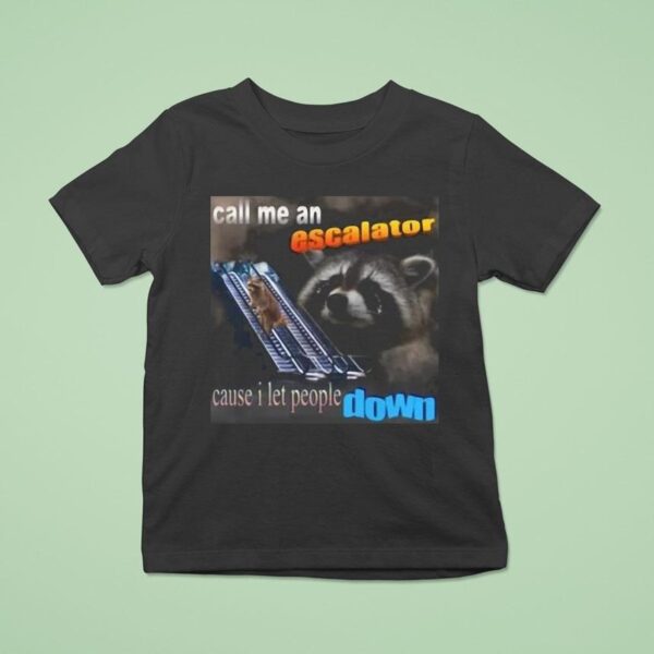 Escalator Cause I Let People Down Raccoon T Shirt