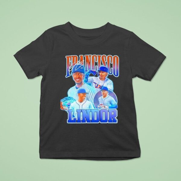 Francisco Lindor New York Mets Baseball Signature T Shirt