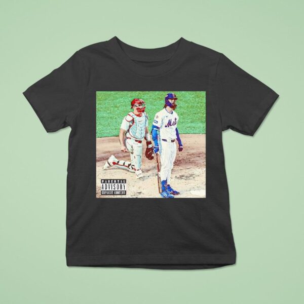 Jesse Winker New York Mets Parental Advisory Explicit Content Logo T Shirt