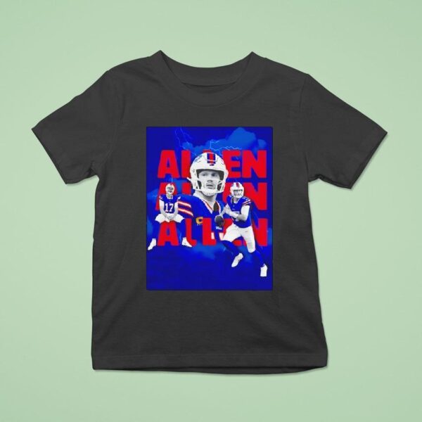 Josh Allen Buffalo Bills Football Lightning T Shirt