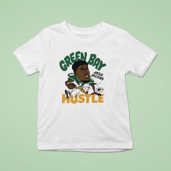 Josh Jacobs Hustle Green Bay Packers Football Signature Cartoon T Shirt