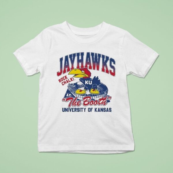 Kansas Jayhawks The Booth Rock Chalk Stadium University Of Ku Masco T Shirt