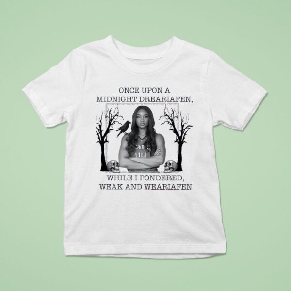 Kiki Iriafen Washington Mystics Once Upon A Midnight Dreariafen While I Pondered Weak And Weariafen T Shirt