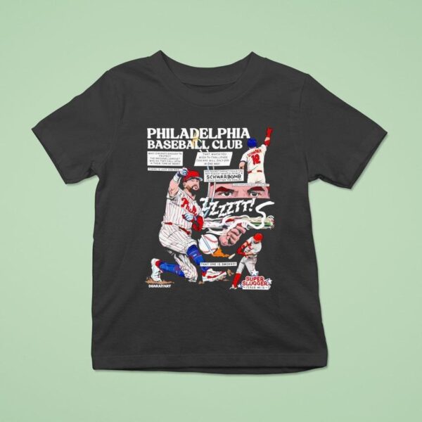 Kyle Schwarber Philadelphia Phillies Baseball Club Mlb Super Slugger Comic T Shirt