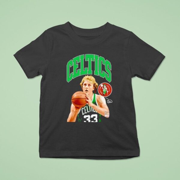 Larry Bird Boston Celtics Basketball Signature T Shirt