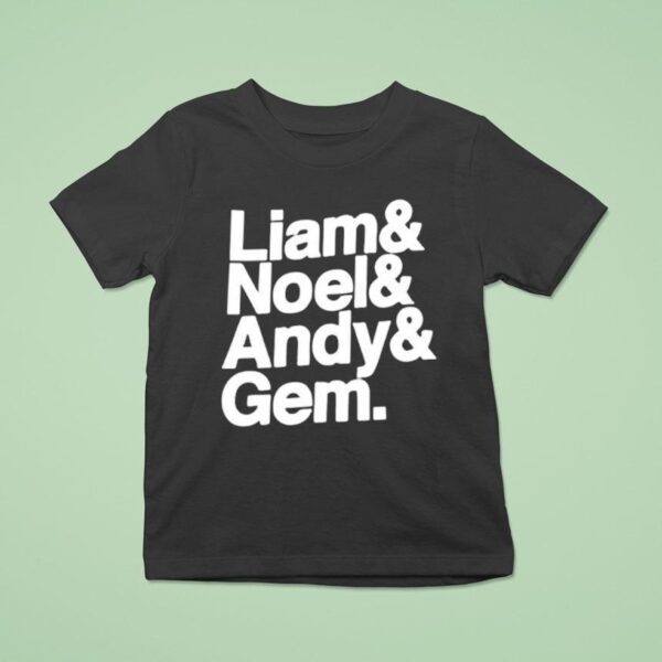 Liam Noel Andy And Gem Oasis Band T Shirt