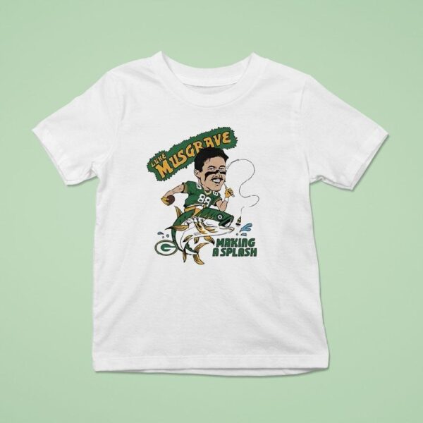 Luke Musgrave Making A Splash Green Bay Packers Football Cartoon T Shirt